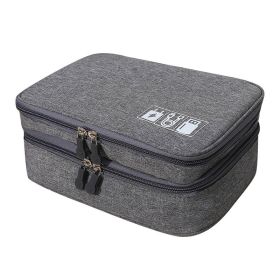 Waterproof Multi-Function Digital Package Headphone Storage Box Cable Organizer Bag USB Storage Bag Cable Cord Organizer Bag Cable Organizer Trav (Color: Gray)