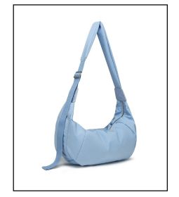 Cross-border new waterproof nylon men and women with the same shaped cross-body dumpling bag hot lightweight casual hundred shoulder bag (Color: Blue)